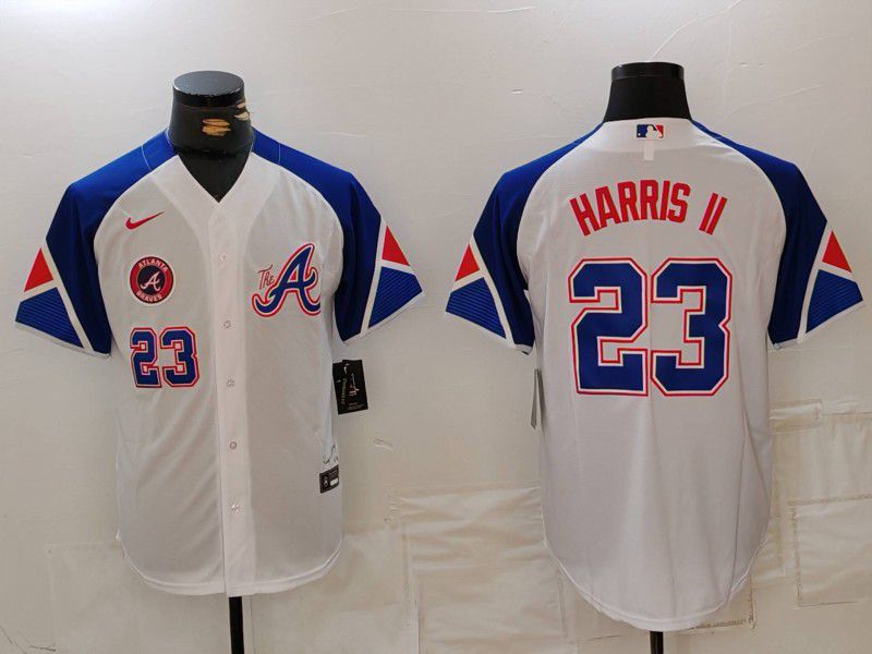 Men Atlanta Braves #23 Harris ii White City Edition 2024 Nike MLB Jersey style 6->atlanta braves->MLB Jersey